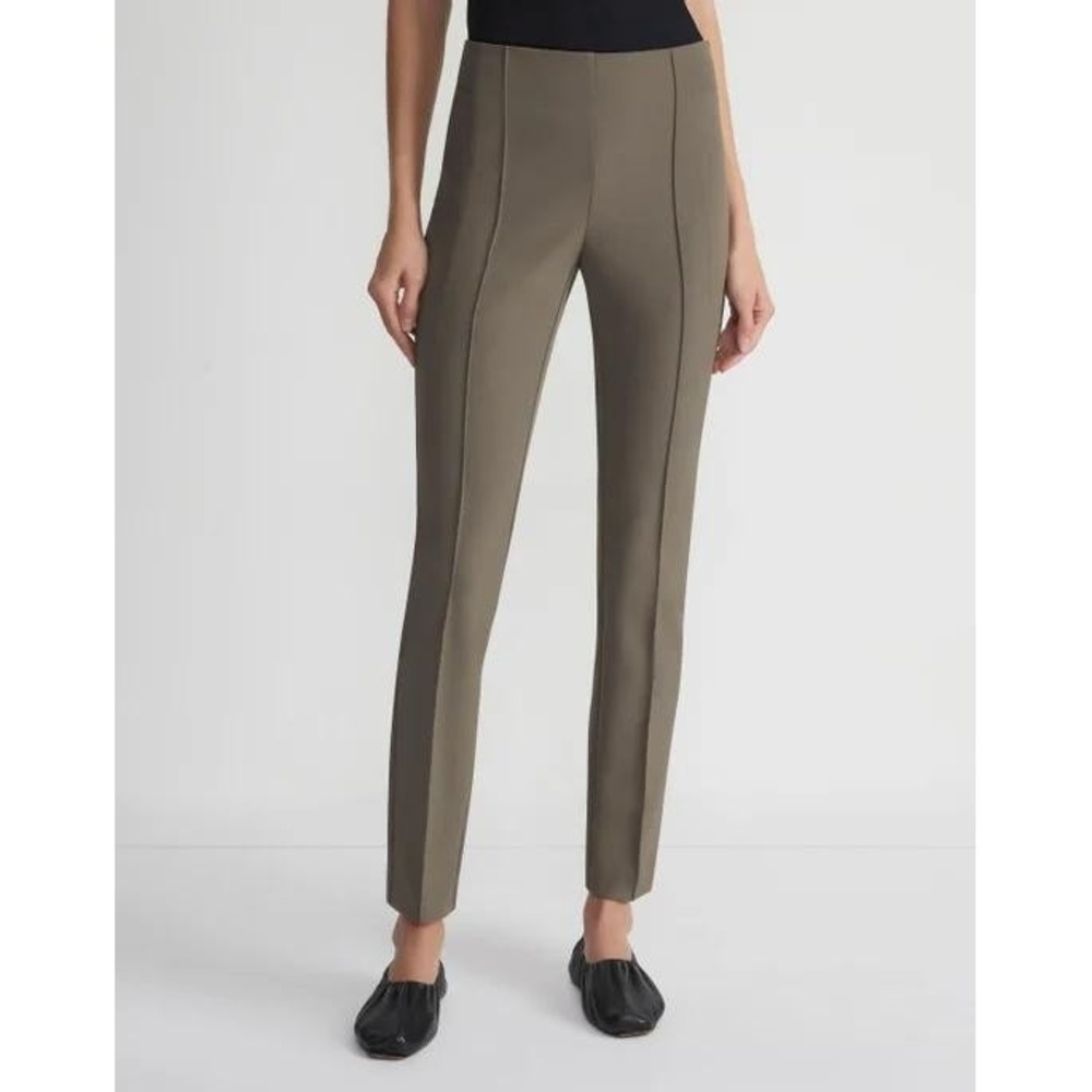 Lafayette 148 New York Gramercy Acclaimed Stretch Slim Leg Pants Taupe Brown